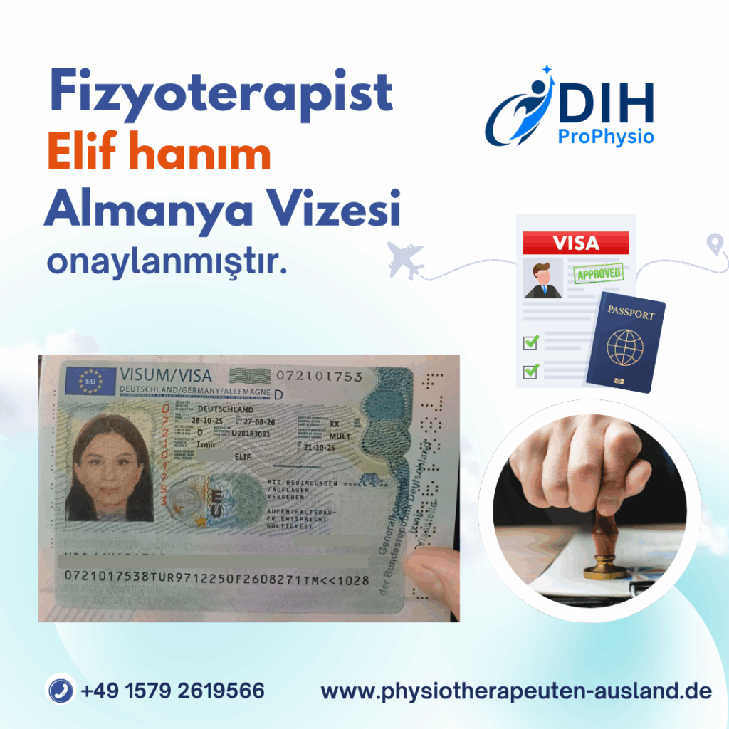 Physiotherapeutin Elif K. erhält Einreisevisum für Deutschland – DIH ProPhysio unterstützt bei Anerkennung und Arbeitsaufnahme